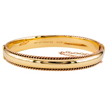 9ct 2 Tone Gold Clogau Hinged Bangle
